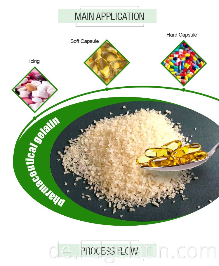 pharmazeutische Gelatine für leere harte 220 Bloom -Gelatinekapseln